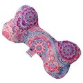 Mirage Pet Products Pink Bohemian Canvas Bone Dog Toy 8 in. 1132-CTYBN8